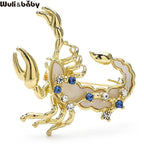 PENDRA Scorpio Blue Rhinestone Zodiac Brooch