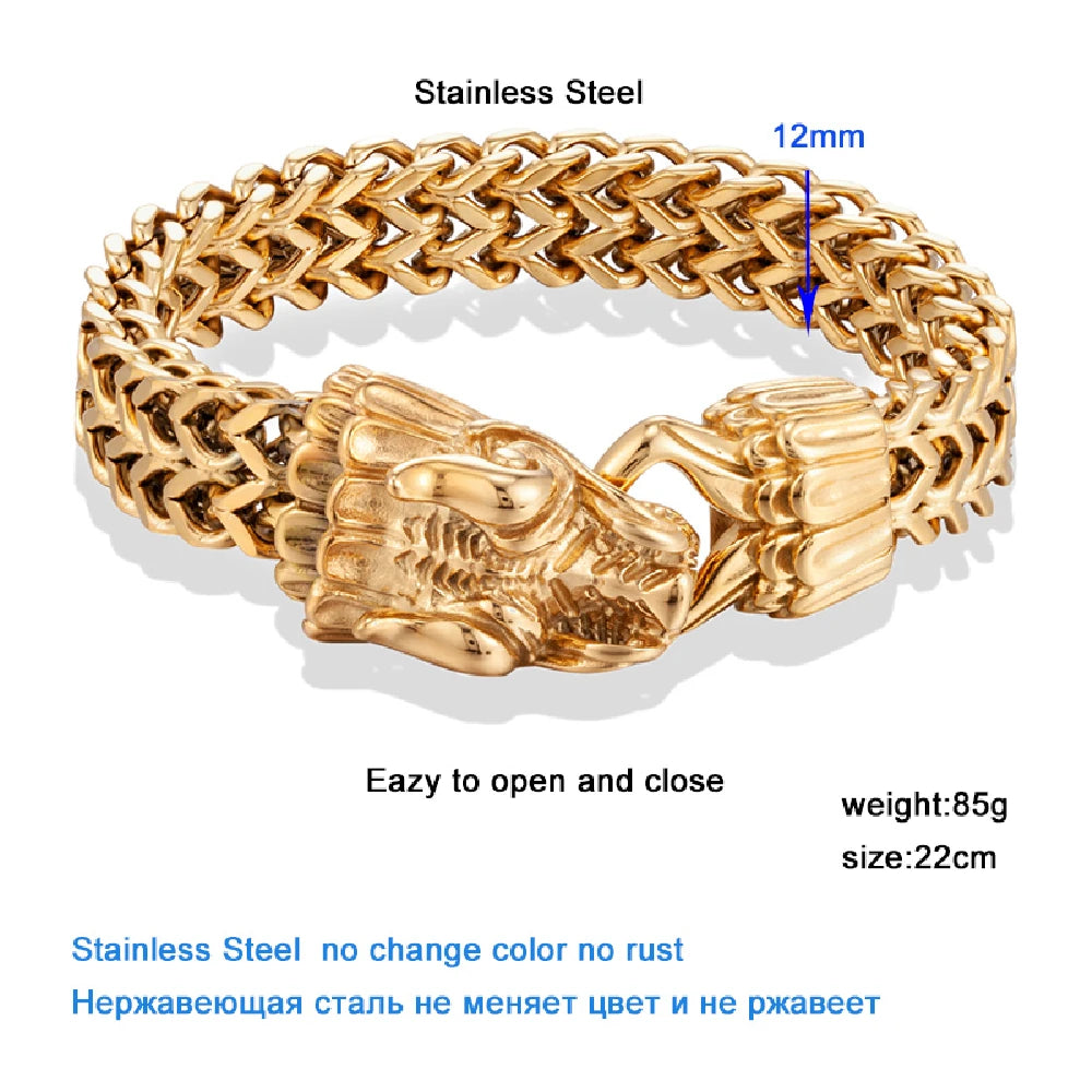 PENDRA Dragon Gold Steel Bracelet