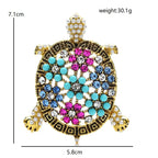 PENDRA Vintage Big Turtle Rhinestone Brooch