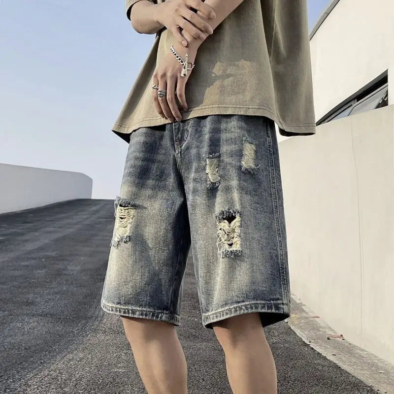 PENDRA Denim Ripped Pants