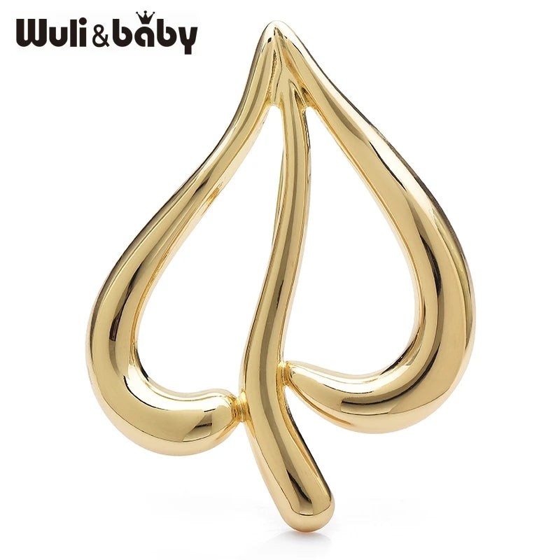 PENDRA Amora Stainless Steel Heart-Leaf Brooch