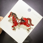 PENDRA 4-color Enamel Running Horse Brooch