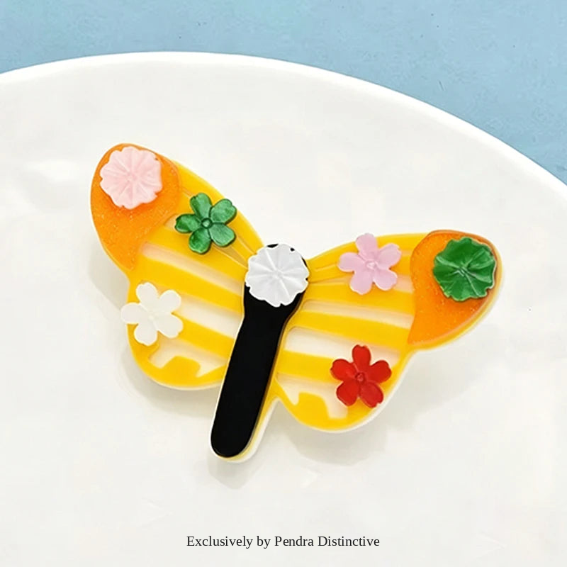 PENDRA Acrylic Cartoon Butterfly Brooch