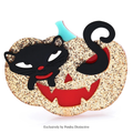 PENDRA Acrylic Cat Pumpkin Brooch