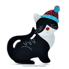 PENDRA Acrylic Cute Black Cat Brooch