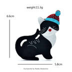 PENDRA Acrylic Cute Black Cat Brooch