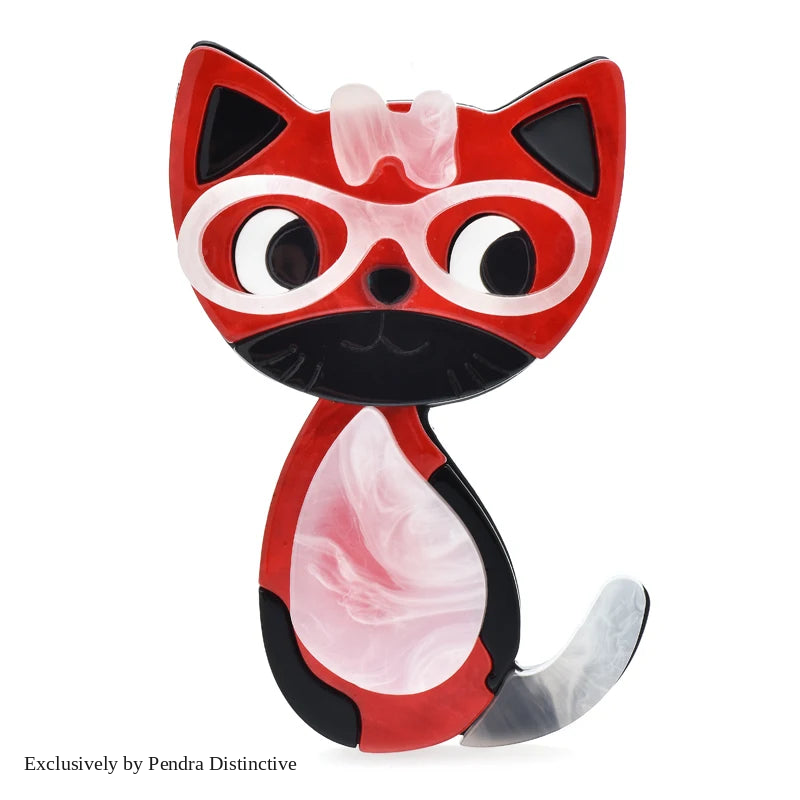 PENDRA Acrylic Cute Cat Brooch