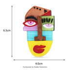 PENDRA Acrylic Creative Face Brooch
