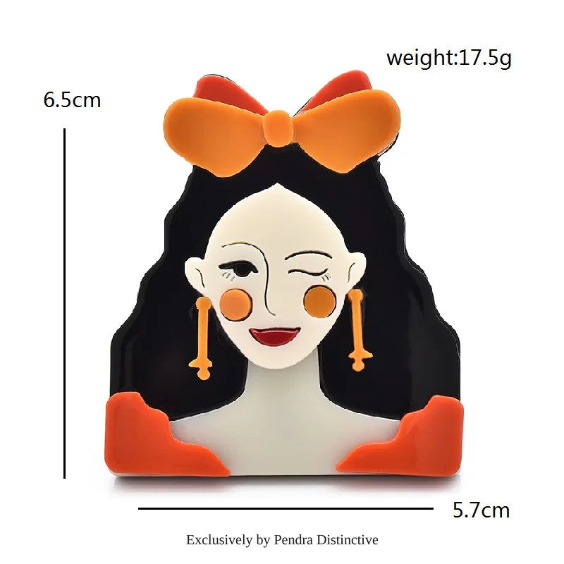 PENDRA Acrylic Beautiful Face Brooch