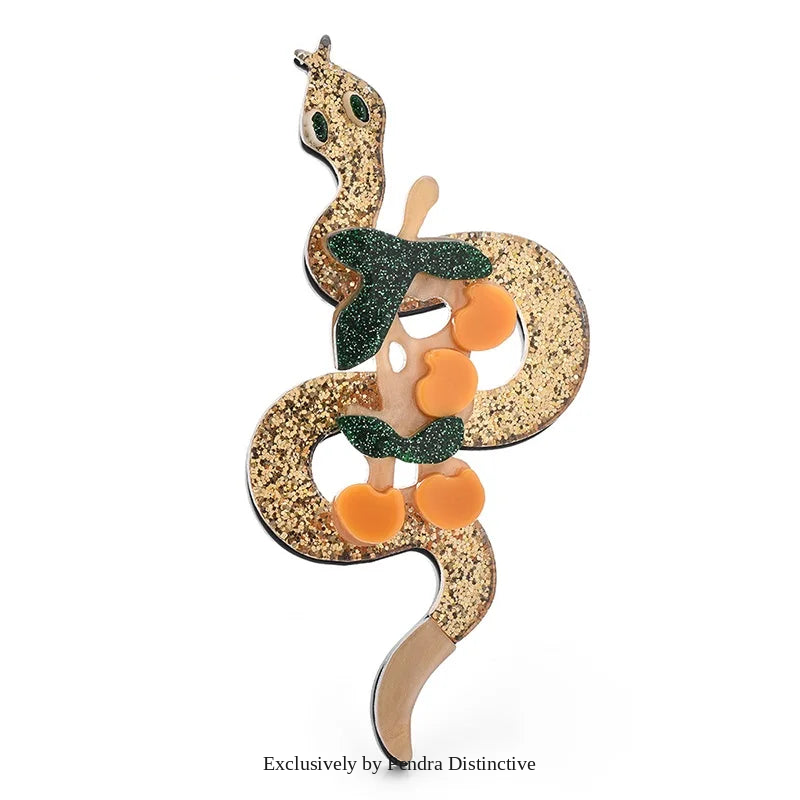 PENDRA Acrylic Snake Brooch