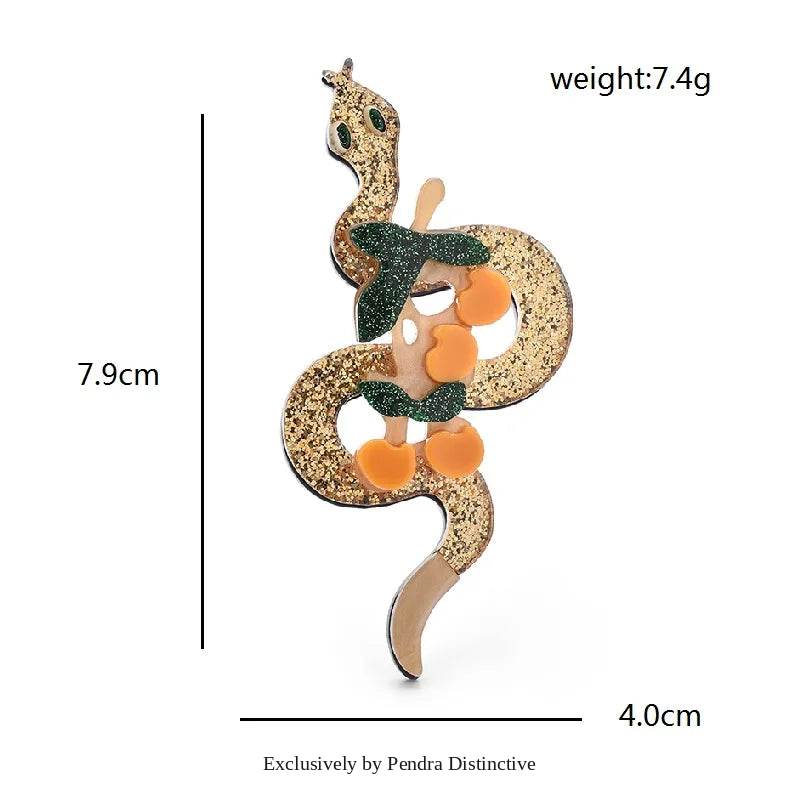 PENDRA Acrylic Snake Brooch