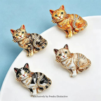 PENDRA Adorable Kitty Rhinestone Brooch