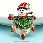 PENDRA Adorable Snowman Brooch