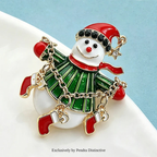 PENDRA Adorable Snowman Brooch