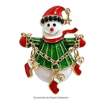 PENDRA Adorable Snowman Brooch
