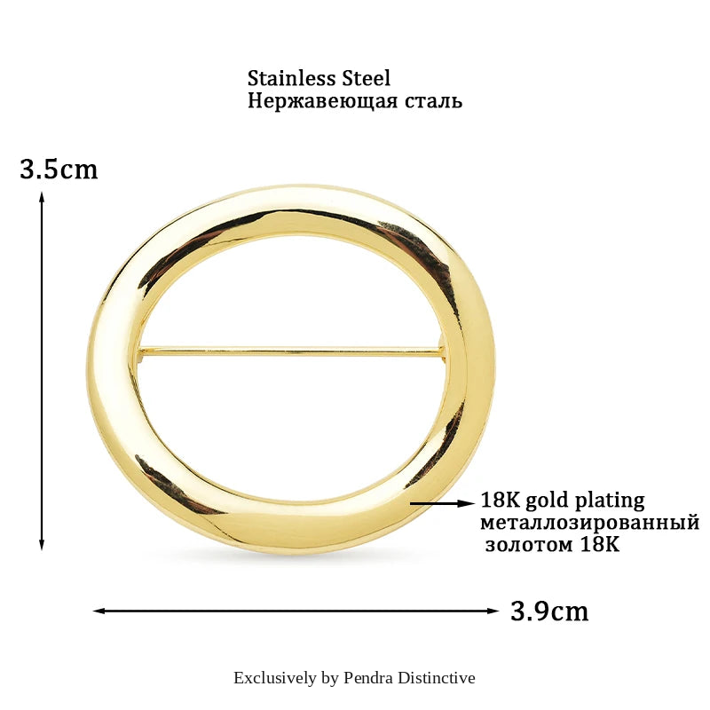 PENDRA Alloy Circle Brooch