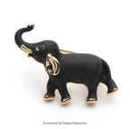 PENDRA Alloy Little Enamel Black Elephant Brooch
