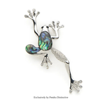 PENDRA Alloy Natural Shell Frog Brooch