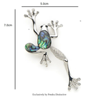 PENDRA Alloy Natural Shell Frog Brooch