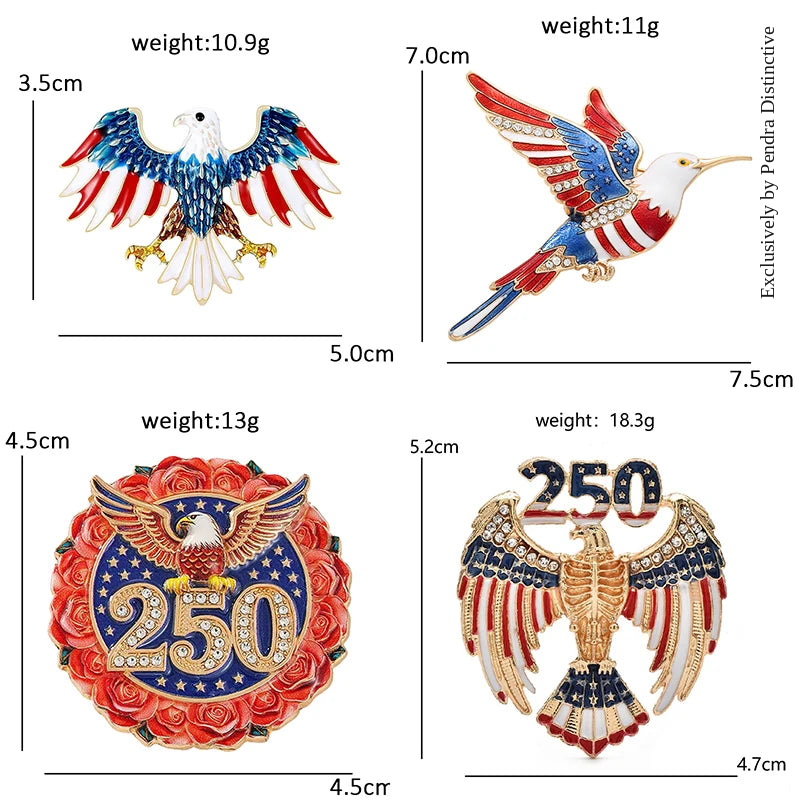 PENDRA America's 250th Independence Day Brooch