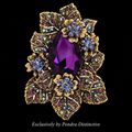 PENDRA Amethyst Purple Crystal Palace Flower Brooch