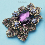 PENDRA Amethyst Purple Crystal Palace Flower Brooch