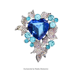 PENDRA Amoria Crystal Heart Flower Brooch