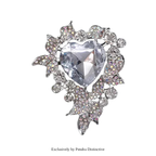 PENDRA Amoria Crystal Heart Flower Brooch
