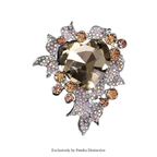 PENDRA Amoria Crystal Heart Flower Brooch