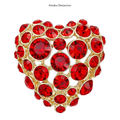 PENDRA Amoria Cute Rhinestone Heart Brooch