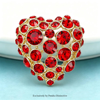 PENDRA Amoria Cute Rhinestone Heart Brooch