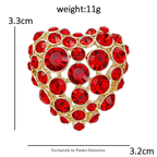 PENDRA Amoria Cute Rhinestone Heart Brooch