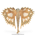 PENDRA Aquaflight Rhinestone Flying Fish Brooch