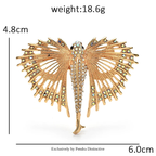 PENDRA Aquaflight Rhinestone Flying Fish Brooch