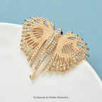 PENDRA Aquaflight Rhinestone Flying Fish Brooch