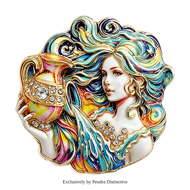 PENDRA Charming Aquarius Lady Brooch