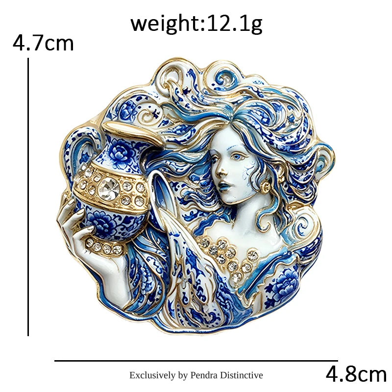 PENDRA Charming Aquarius Lady Brooch
