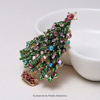 PENDRA Arboris Green Enamel Christmas Tree Brooch