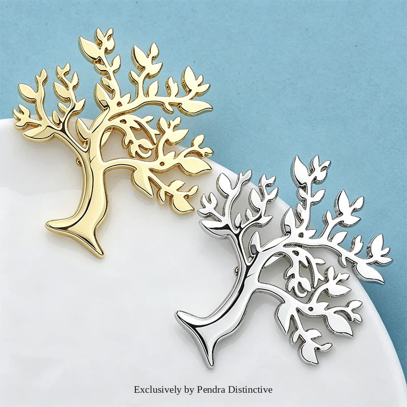 PENDRA Arboris Stainless Steel Tree of Life Brooch
