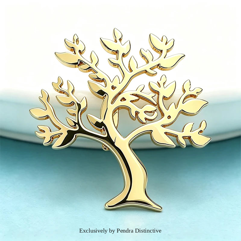 PENDRA Arboris Stainless Steel Tree of Life Brooch