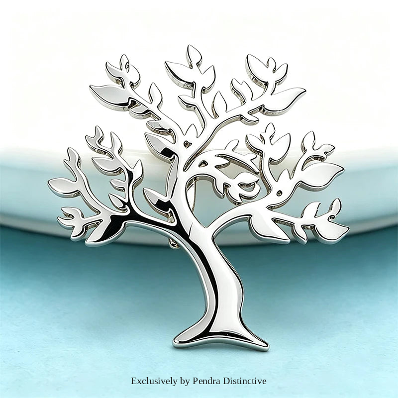 PENDRA Arboris Stainless Steel Tree of Life Brooch