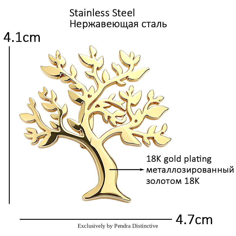PENDRA Arboris Stainless Steel Tree of Life Brooch
