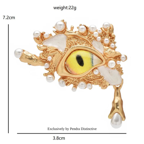 PENDRA Art Design Eye Brooch
