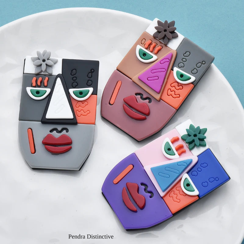 PENDRA Acrylic Art Face Brooch
