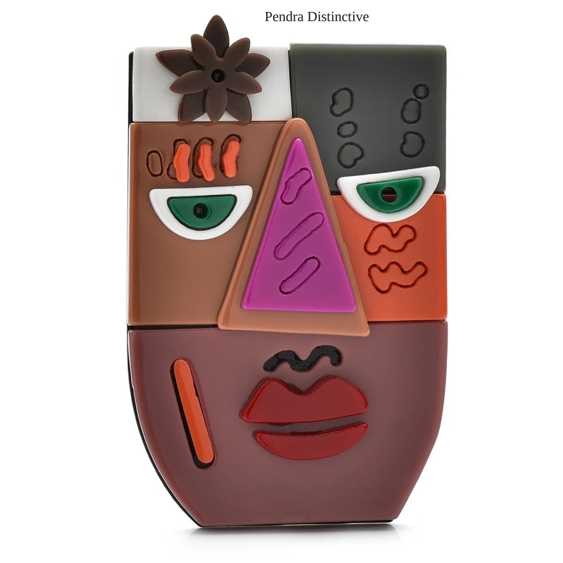 PENDRA Acrylic Art Face Brooch