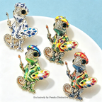 PENDRA Artist Chameleon Rhinestone Brooch
