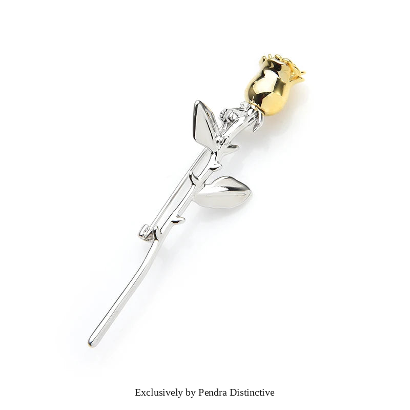 PENDRA Aurelia Classic Gold Rose Flower Brooch