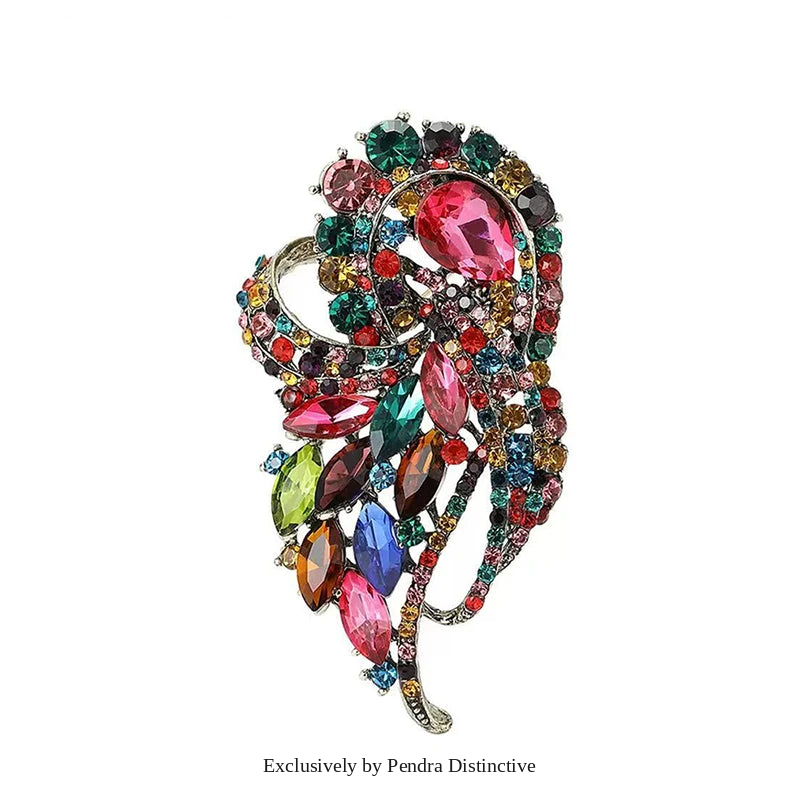 PENDRA Aurelia Rhinestone Flower Brooch