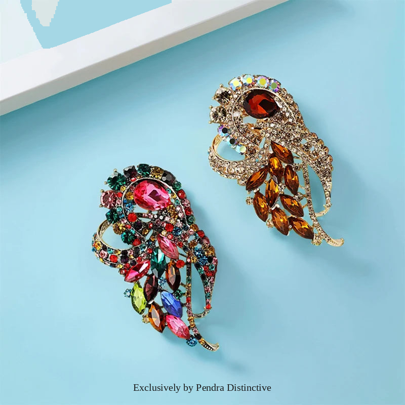 PENDRA Aurelia Rhinestone Flower Brooch