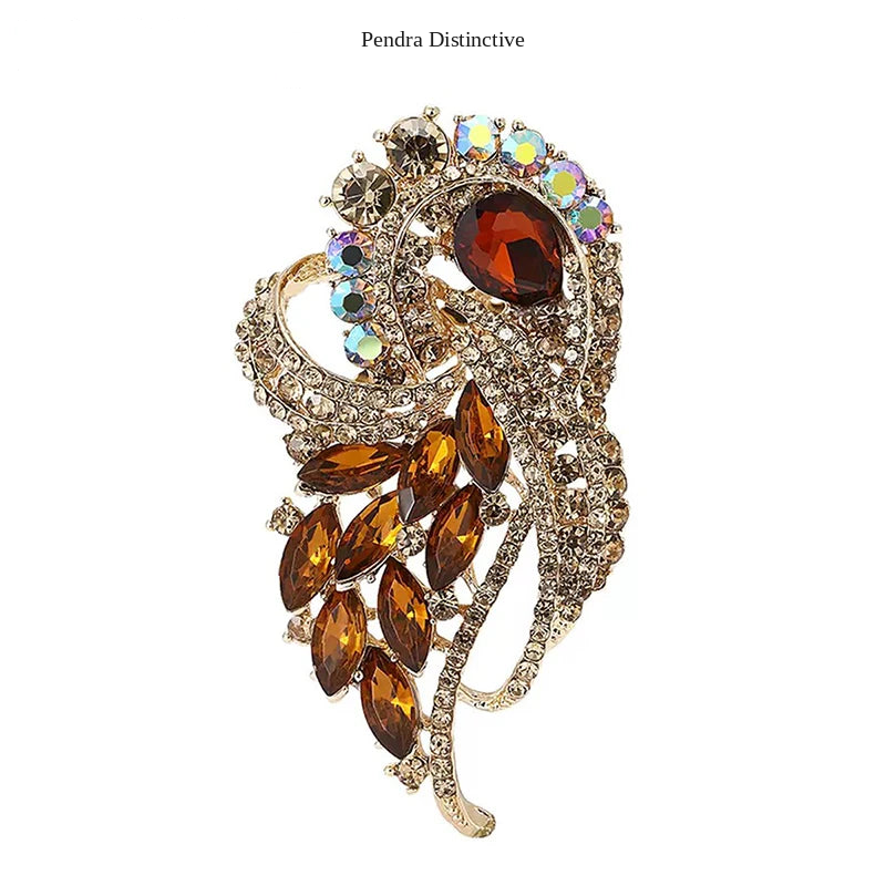 PENDRA Aurelia Rhinestone Flower Brooch